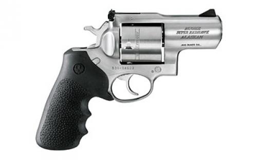Ruger Super Redhawk Alaskan, Double Action, Revolver, 480 Ruger, 2.5 Barrel, Stainless Steel, Satin Finish, Silver, Hogue Tamer Monogrip Grip, Adjustable Rear & Ramp Front Sight, 6 Rounds, KSRH-2480 05302