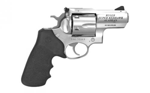Ruger Super Redhawk Alaskan, Double-Action Revolver, 44 Rem Mag, 2.5" Barrel, Satin Stainless Finish, Stainless Steel, Hogue Tamer Monogrip Grip, Adjustable Rear & Ramp Front Sight, 6Rd, KSRH-2, BLEM (Hardcase Damaged) 05303