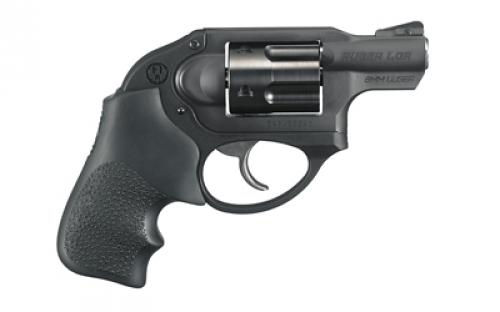 Ruger LCR, Double Action, Revolver, Small Frame, 9MM, 1.875 Barrel, Stainless Steel Barrel, Stainless Steel, Matte Finish, Black, Hogue Tamer Monogrip, U-Notch Integral Rear & Ramp Front Sight, 5 Rounds, 3 Moon Clips, BLEM (Damaged Case) 05456