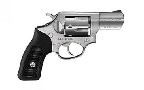 Ruger SP101, Double Action, Revolver, Small Frame, 38 Special +P, 2.25 Barrel, Stainless Steel, Satin Finish, Silver, Black Rubber Grips, Black Ramp Front and Fixed Rear Sights, 5 Rounds, Exposed Hammer, KSP-821X 05737