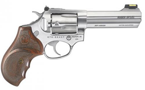 Ruger SP101 Match Champion, Double Action, Revolver, Small Frame, 357 Magnum, 4.2 Barrel, Full Lug Barrel, Stainless Steel, Gloss Stainless Finish, Altamont Stippled/Checkered Hardwood Grips, Fiber Optic Front and Adjustable Rear Sights, 5 Rounds 05782