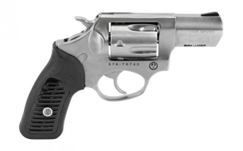 Ruger SP101, Double Action, Revolver, Small Frame, 9MM, 2.25" Barrel, Stainless Steel, Satin Finish, Silver, Black Rubber Grip, Black Ramp Front and Fixed Rear Sights, 5 Rounds 05783