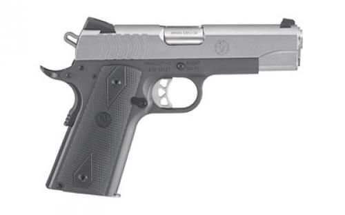 Ruger SR1911, 1911, Semi-automatic, Metal Frame Pistol, Commander, 9MM, 4.25 Barrel, Aluminum, Anodized Frame and Low-Glare Stainless Slide, Grey, Rubber Grips, 3 Dot Sights, 9 Rounds 06722