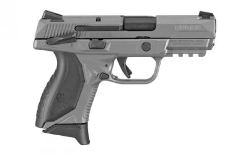 Ruger American, Striker Fired, Semi-automatic, Polymer Frame Pistol, Compact, 45 ACP, 3.75 Barrel, Cerakote Finish, Gray, Novak LoMount 3-Dot Sights, Ambidextrous Manual Safety, 7 Rounds, 3 Magazines, Ambidextrous 08650