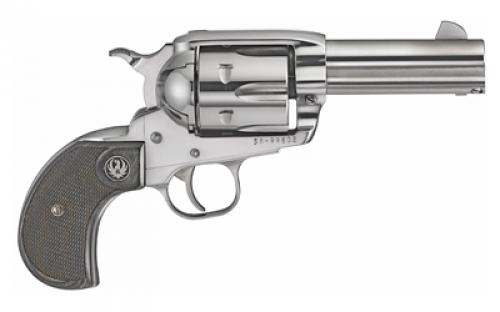 Ruger Vaquero, TALO Edition, Single Action Only, Revolver, 44 Magnum, 3.75 Barrel, Stainless Steel, High-Gloss Stainless Finish, Birdshead Black Laminate Grips, Blade Front and Integral Rear Sights, 6 Rounds 10596