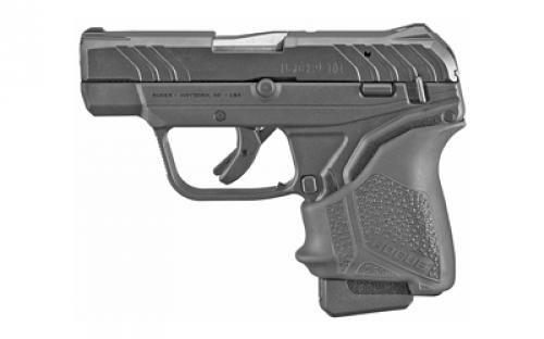 Ruger LCP II, Double Action Only, Semi-automatic, Polymer Frame Pistol, Sub-Compact, 22LR, 2.75 Barrel, Stainless Steel Barrel, Black Oxide Finish, Black, Hogue Grip Sleeve, Integral Fixed Sights, Manual Safety, 10 Rounds, 1 Magazine, Right Hand 13714