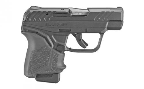 Ruger LCP II, Double Action Only, Semi-automatic, Polymer Frame Pistol, Sub-Compact, 22LR, 2.75" Barrel, Stainless Steel Barrel, Black Oxide Finish, Black, Hogue Grip Sleeve, Integral Fixed Sights, Manual Safety, 10 Rounds, 1 Magazine, Right Hand 13714