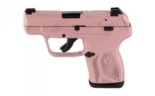 Ruger LCP MAX, TALO Exclusive, Double Action Only, Semi-automatic, Polymer Frame Pistol, Compact, 380ACP, 2.8 Barrel, Cerakote Finish, Rose Gold, Tritium Front Sight and Replaceable Dovetail Rear Sight, Integrated Trigger Safety, 10 Rounds, 1 Magazine 13719