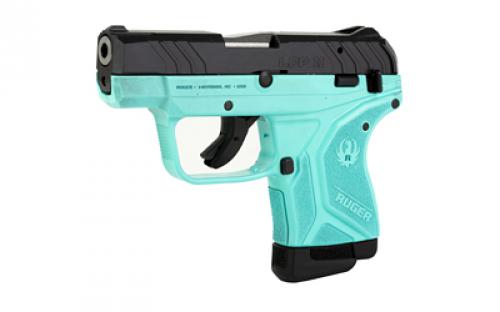Ruger LCP II, Talo Edition, Double Action Only, Semi-automatic, Polymer Frame Pistol, Sub-Compact, 22LR, 2.75" Barrel, Stainless Steel Barrel, Black Oxide Slide, Turquoise Cerakote Frame, Integral Fixed Sights, Manual Safety, 10 Rounds, 1  Magazine, Right Hand 13725