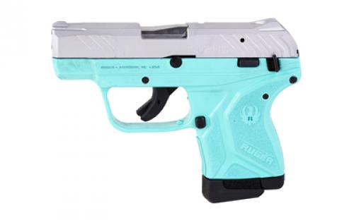 Ruger LCP II, Talo Edition, Double Action Only, Semi-automatic, Polymer Frame Pistol, Sub-Compact, 22LR, 2.75 Barrel, Stainless Steel Barrel, Silver Slide, Turquoise Cerakote Frame, Integral Fixed Sights, Manual Safety, 10 Rounds, 1  Magazine, Right Hand 13726