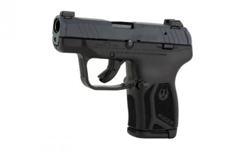 Ruger LCP MAX, Double Action Only, Semi-automatic, Polymer Frame Pistol, Compact, 380ACP, 2.8" Barrel, Cerakote Finish, Cobalt Kinetic Slate Blue, Tritium Front Sight with White Outline and Drift Adjustable Rear Sight, Integrated Trigger Safety, 10 Rounds, 1 Magazine, Includes Soft Pocket Holster and Magazine Loader 13734