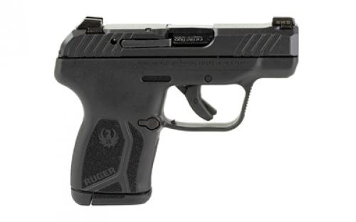 Ruger LCP MAX, Double Action Only, Semi-automatic, Polymer Frame Pistol, Compact, 380ACP, 2.8" Barrel, Black Oxide Finish, Tritium Front Sight with White Outline and Drift Adjustable Rear Sight, Integrated Trigger Safety, 10 Rounds, 1 Magazine, Includes Portable Key Operated Steel Handgun Case, Pocket Holster, Magazine Loader and Magazine Finger Extension 13743
