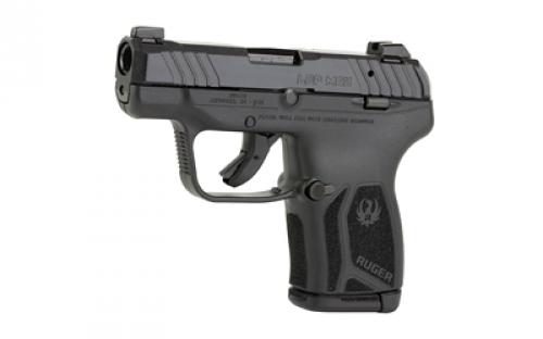 Ruger LCP MAX, Double Action Only, Semi-automatic, Polymer Frame Pistol, Compact, 380ACP, 2.8" Barrel, Black Oxide Finish, Tritium Front Sight with White Outline and Drift Adjustable Rear Sight, Integrated Trigger Safety, 10 Rounds, 1 Magazine, Includes Portable Key Operated Steel Handgun Case, Pocket Holster, Magazine Loader and Magazine Finger Extension 13743