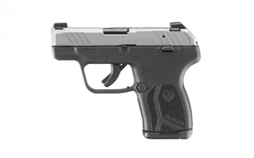 Ruger LCP MAX, Double Action Only, Semi-automatic, Polymer Frame Pistol, Compact, 380ACP, 2.8 Barrel, Matte Stainless Finish, Black Frame, Tritium Front Sight with White Outline and Drift Adjustable Rear Sight, Integrated Trigger Safety, 10 Rounds, 1 Magazine, Includes Soft Pocket Holster and Magazine Loader 13744