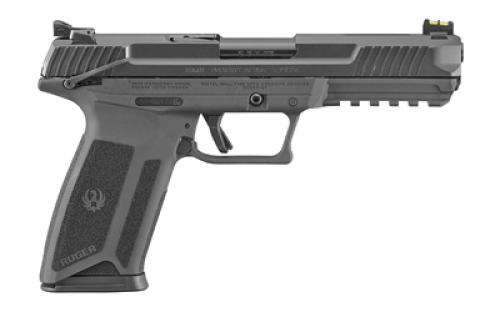 Ruger 57, Double Action, Semi-automatic, Polymer Frame Pistol, Full Size, 5.7X28MM, 4.94" Barrel, Black Oxide Finish, Fiber Optic Front and Adjustable Rear Sights, Ambidextrous Manual Safety, 20 Rounds, 2 Magazines, Ambidextrous 16401