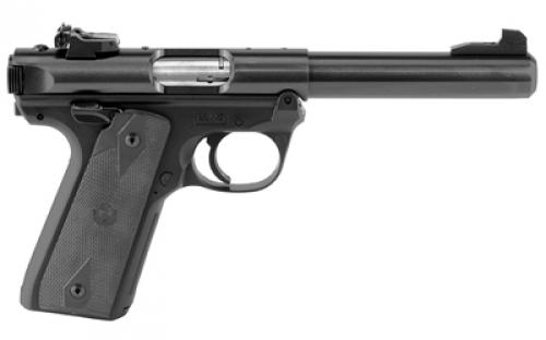 Ruger Mark IV 22/45, Single Action, Semi-automatic, Polymer Frame Pistol, Full Size, 22LR, 5.5" Barrel, Bull Barrel, Blued Finish, Checkered Synthetic Grips, Adjustable Rear Sight, 10 Rounds, 2 Magazines 40107
