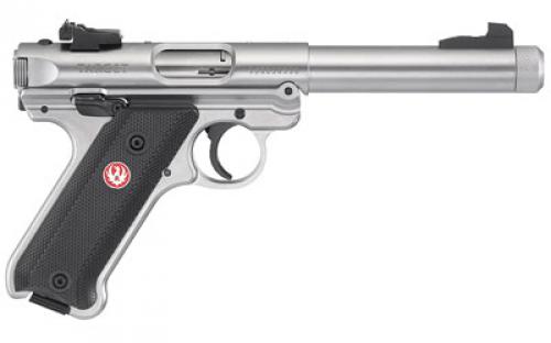 Ruger Mark IV, Target, Single Action, Semi-automatic, Metal Frame Pistol, Full Size, 22LR, 5.5 Barrel, Threaded Barrel, Stainless Steel, Satin Stainless Finish, Checkered Grips, Adjustable Rear Sight, 10 Rounds 40126