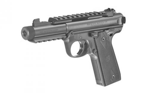 Ruger Mark IV Tactical, 22/45, Single Action, Semi-automatic, Polymer Frame Pistol, Full Size, 22LR, 4.4 Barrel, Threaded Barrel, Blued Finish, Checkered Grips, Adjustable Rear Sight, 10 Rounds, 2 Magazines 40149