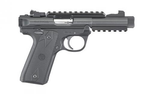 Ruger Mark IV Tactical, 22/45, Single Action, Semi-automatic, Polymer Frame Pistol, Full Size, 22LR, 4.4" Barrel, Threaded Barrel, Blued Finish, Checkered Grips, Adjustable Rear Sight, 10 Rounds, 2 Magazines 40149
