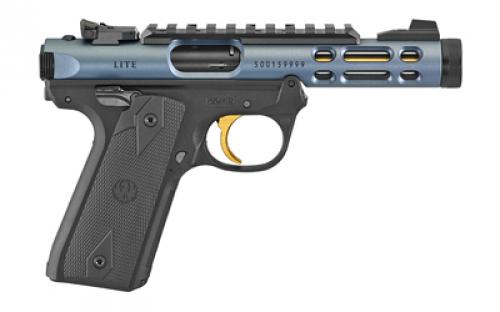 Ruger Mark IV, 22/45 Lite, Single Action, Semi-automatic, Polymer Frame Pistol, 22LR, 4.4" Threaded Barrel, Diamond Gray, Checkered Grips, Adjustable Rear Sight, Ambidextrous Safety, 10 Rounds, 2 Magazines 43934