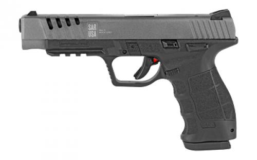 SAR USA SAR9 Sport, Striker Fired, Semi-automatic, Polymer Frame Pistol, Full Size, 9MM, 5.2 Barrel, Platinum, 3 Dot Sights, 17 Rounds, 2 Magazine SAR9SPTPT