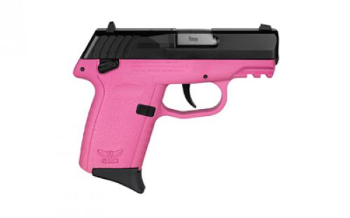 SCCY CPX-1 Gen 3, Double Action Only, Semi-automatic, Polymer Frame Pistol, Compact, 9MM, 3.1" Barrel, Matte Finish, Black Slide, Pink Frame, Ambidextrous Safety, 3 Dot Sights, 10 Rounds, 2 Magazines CPX-1CBPKG3