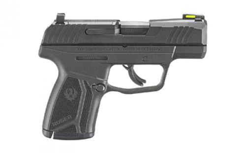 Ruger MAX-9, Striker Fired, Semi-automatic, Polymer Frame Pistol, Sub-Compact, 9MM, 3.2" Barrel, Robin's Egg Blue Cerakote, Front TFO Night Sight, Optics Ready, Thumb Safety, 10 Rounds, 2 Magazines 03501