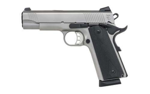 Tisas 1911 Carry, SS45, Single Action Only, Semi-automatic, Metal Frame Pistol, Commander, 45 ACP, 4.25 Barrel, Stainless Steel Frame, Stainless Steel Finish, Silver, Rubber Grips, Novak Style 3-Dot Sights, 8 Rounds, 2 Magazines 10100123