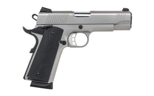 Tisas 1911 Carry, SS45, Single Action Only, Semi-automatic, Metal Frame Pistol, Commander, 45 ACP, 4.25" Barrel, Stainless Steel Frame, Stainless Steel Finish, Silver, Rubber Grips, Novak Style 3-Dot Sights, 8 Rounds, 2 Magazines 10100123