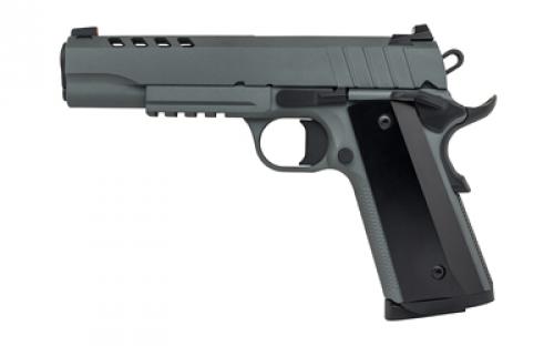Tisas 1911, Night Stalker, Single Action Only, Semi-automatic, Metal Frame Pistol, Full Size, 45 ACP, 5 Barrel, Carbon Steel Frame, Cerakote Finish, Gray, Aluminum Grips, Front Night Sight, 8 Rounds, 2 Magazines 10100512