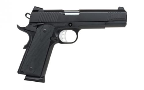 Tisas 1911 Duty, B45, Single Action Only, Semi-automatic, Metal Frame Pistol, Full Size, 45 ACP, 5" Barrel, Carbon Steel Frame, Cerakote Finish, Black, Rubber Grips, Novak Style 3-Dot Sights, 8 Rounds, 2 Magazines 10100528