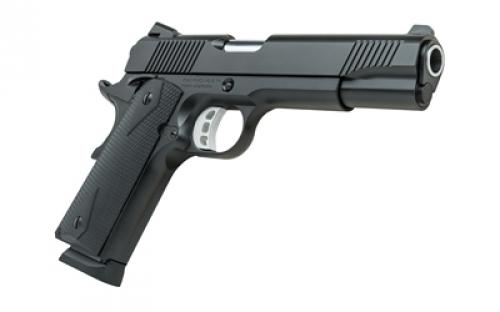 Tisas 1911 Duty, B45, Single Action Only, Semi-automatic, Metal Frame Pistol, Full Size, 45 ACP, 5" Barrel, Carbon Steel Frame, Cerakote Finish, Black, Rubber Grips, Novak Style 3-Dot Sights, 8 Rounds, 2 Magazines 10100528