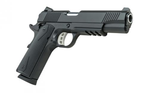 Tisas 1911 Duty, B45R, Single Action Only, Semi-automatic, Metal Frame Pistol, Full Size, 45 ACP, 5" Barrel, Carbon Steel Frame, Cerakote Finish, Black, Rubber Grips, Novak Style 3-Dot Sights, Accessory Rail, 8 Rounds, 2 Magazines 10100529