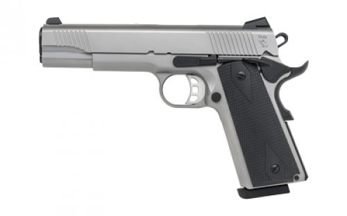Tisas 1911 Duty, SS45, Single Action Only, Semi-automatic, Metal Frame Pistol, Full Size, 45ACP, 5 Barrel, Stainless Steel Frame, Stainless Steel Finish, Silver, Rubber Grips, Novak Style 3-Dot Sights, 8 Rounds, 2 Magazines 10100532