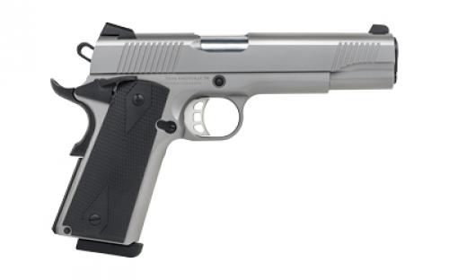 Tisas 1911 Duty, SS45, Single Action Only, Semi-automatic, Metal Frame Pistol, Full Size, 45ACP, 5" Barrel, Stainless Steel Frame, Stainless Steel Finish, Silver, Rubber Grips, Novak Style 3-Dot Sights, 8 Rounds, 2 Magazines 10100532