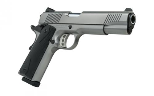 Tisas 1911 Duty, SS45, Single Action Only, Semi-automatic, Metal Frame Pistol, Full Size, 45ACP, 5" Barrel, Stainless Steel Frame, Stainless Steel Finish, Silver, Rubber Grips, Novak Style 3-Dot Sights, 8 Rounds, 2 Magazines 10100532