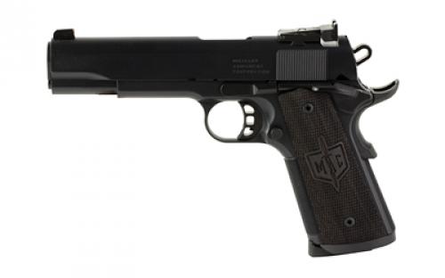 Military Arms Corporation MAC 1911, JSOC, Single Action Only, Semi-automatic, Metal Frame Pistol, Full Size, 45 ACP, 5 Barrel, Steel Frame, QPQ Finish, Black, Wood Grips, Adjustable Black Blade Rear Sight, 8 Rounds, 2 Magazines 10100536