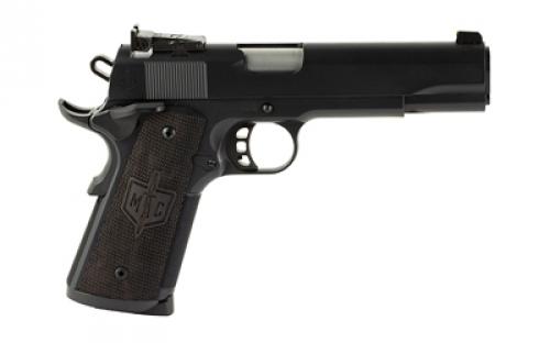 Military Arms Corporation MAC 1911, JSOC, Single Action Only, Semi-automatic, Metal Frame Pistol, Full Size, 45 ACP, 5" Barrel, Steel Frame, QPQ Finish, Black, Wood Grips, Adjustable Black Blade Rear Sight, 8 Rounds, 2 Magazines 10100536