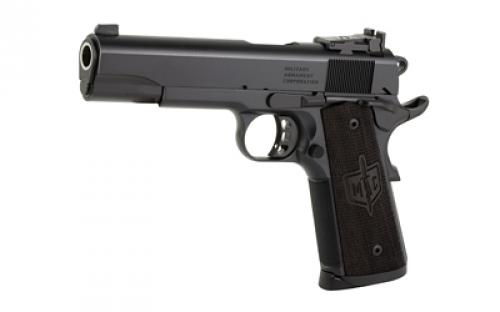 Military Arms Corporation MAC 1911, JSOC, Single Action Only, Semi-automatic, Metal Frame Pistol, Full Size, 45 ACP, 5" Barrel, Steel Frame, QPQ Finish, Black, Wood Grips, Adjustable Black Blade Rear Sight, 8 Rounds, 2 Magazines 10100536