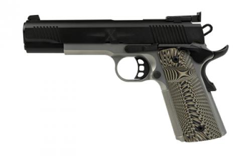 SDS Imports 1911 D10, Semi-automatic Pistol, Full Size, 10mm, 5 Barrel, Matte Finish, Black Slide, Silver Frame, G10 Grips, Ambidextrous Safety, Adjustable LPA Rear Sight, 8 Rounds, 1 Magazine 10100801