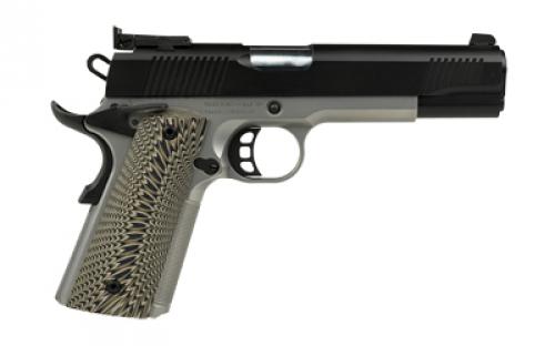 SDS Imports 1911 D10, Semi-automatic Pistol, Full Size, 10mm, 5" Barrel, Matte Finish, Black Slide, Silver Frame, G10 Grips, Ambidextrous Safety, Adjustable LPA Rear Sight, 8 Rounds, 1 Magazine 10100801