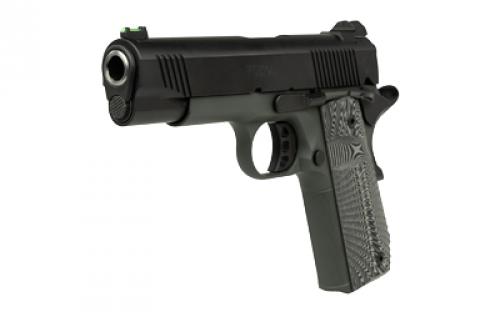 Tisas 1911 C10 Yukon, Single Action Only, Semi-automatic, Metal Frame Pistol, Commander, 10MM, 4.25" Barrel, Carbon Steel Frame, Cerakote Finish, Black Slide, Gray Frame, Ed Brown Bobtail, G10 Grips, Ambidextrous Safety, Fiber Optic Front Sight, 8 Rounds, 2 Magazines 10100802