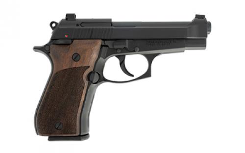 Tisas Fatih .380, Semi-automatic, Double Action/Single Action, Metal Frame Pistol, Sub-Compact, 380 ACP, 3.94" Barrel, Cerkote Finish, Black, Wood Grips, Dovetail Sight, 13 Rounds, 2 Magazines 11000103