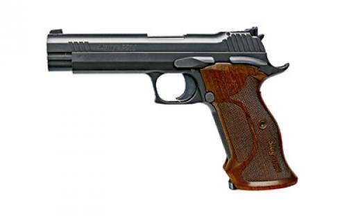 Sig Sauer P210, Target, Single Action Only, Semi-automatic, Metal Frame Pistol, Full Size, 9MM, 5 Barrel, Steel, Nitron Finish, Black, Walnut Grips, Manual Thumb Safety, 8 Rounds, Target Grade Trigger, 2 Magazines 210A-9-TGT