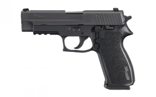 Sig Sauer P220, California Compliant, Double Action/Single Action, Semi-automatic, Metal Frame Pistol, Full Size, 45 ACP, 4.4 Barrel, Alloy, Nitron Finish, Black, E2 Polymer Grip, Night Sights, Decocker, 8 Rounds, 2 Magazines 220R-45-BSS-CA