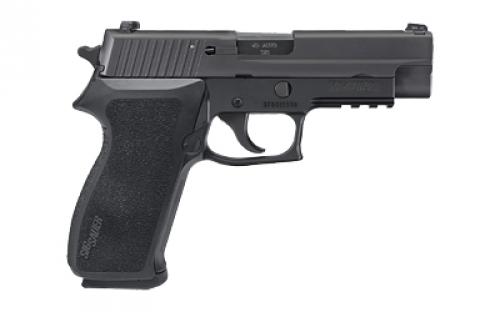 Sig Sauer P220, California Compliant, Double Action/Single Action, Semi-automatic, Metal Frame Pistol, Full Size, 45 ACP, 4.4" Barrel, Alloy, Nitron Finish, Black, E2 Polymer Grip, Night Sights, Decocker, 8 Rounds, 2 Magazines 220R-45-BSS-CA