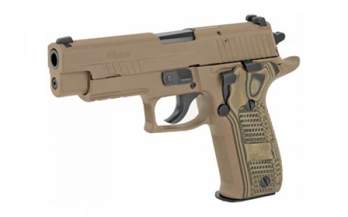 Sig Sauer P226, Scorpion, California Compliant, Double Action/Single Action, Semi-automatic, Metal Frame Pistol, Full Size, 9MM, 4.4" Barrel, Alloy, Flat Dark Earth, G10 Grips, Night Sights, Decocker, 10 Rounds, Short Reset Trigger, 2 Magazines 226R-9-SCPN-CA