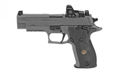 Sig Sauer P226, Legion RXP, Single Action Only, Semi-automatic, Metal Frame Pistol, Full Size, 9MM, 4.4 Barrel, Alloy, Legion Gray, G10 Grips, Night Sights, Manual Thumb Safety, 10 Rounds, ROMEO1 PRO Reflex Optic, 3 Magazines, BLEM (Hardcase Damaged) 226R-9-LEGION-SAO-RXP