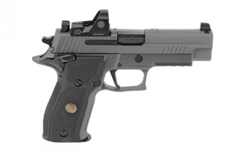 Sig Sauer P226, Legion RXP, Single Action Only, Semi-automatic, Metal Frame Pistol, Full Size, 9MM, 4.4" Barrel, Alloy, Legion Gray, G10 Grips, Night Sights, Manual Thumb Safety, 10 Rounds, ROMEO1 PRO Reflex Optic, 3 Magazines, BLEM (Hardcase Damaged) 226R-9-LEGION-SAO-RXP