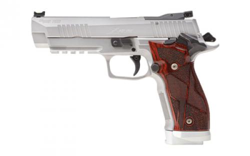 Sig Sauer P226 XFive Classic, Single Action Only, Semi-automatic, Metal Frame Pistol, Full Size, 9MM, 5 Barrel, Stainless Steel Frame, Hogue Cocobolo Grips With Alloy Magwell, Fully Adjustable AX3 Trigger, Fiber Optic Front With Adjustable Rear Sight, 10 Rounds, 3 Magazines 226X5-9-CLASSIC-10